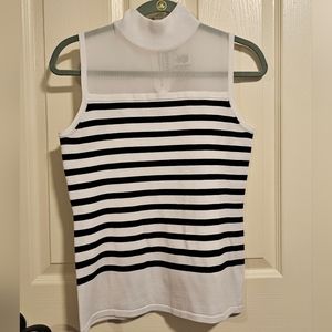 Carmen Marc Valvo Sleeveless Mock Turtleneck- Medium